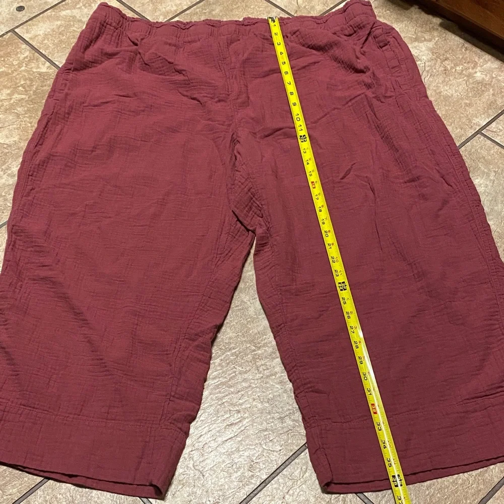 Coldwater Creek 3X Comfy Cotton Burgundy Capris Stretchy Casual Athleisure - Picture 4 of 11